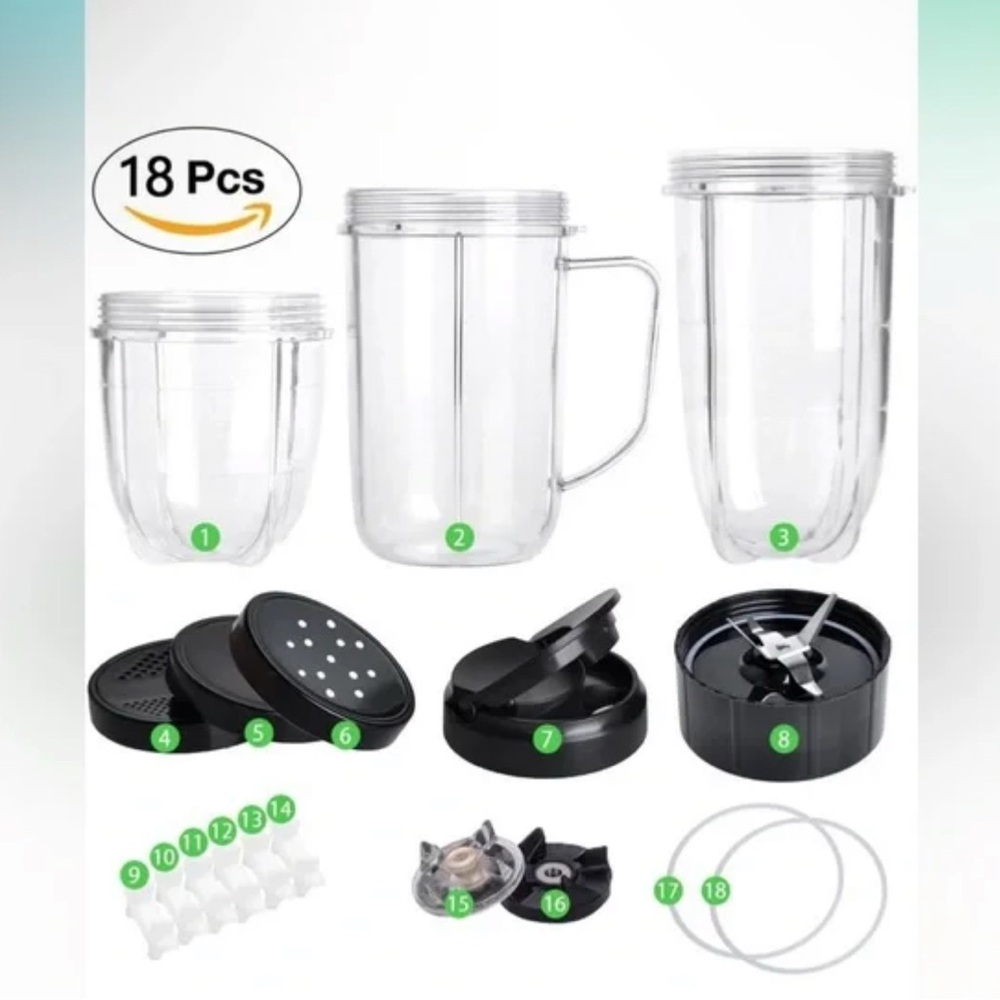 NIB Magic Bullet 18PCS Replacement Accessories For 250W Magic Bullet Blender